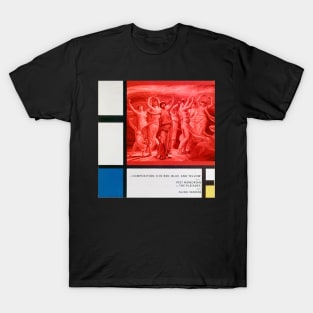 Mondrain and Pleiades, Collage Art Design With Primary Colours. T-Shirt